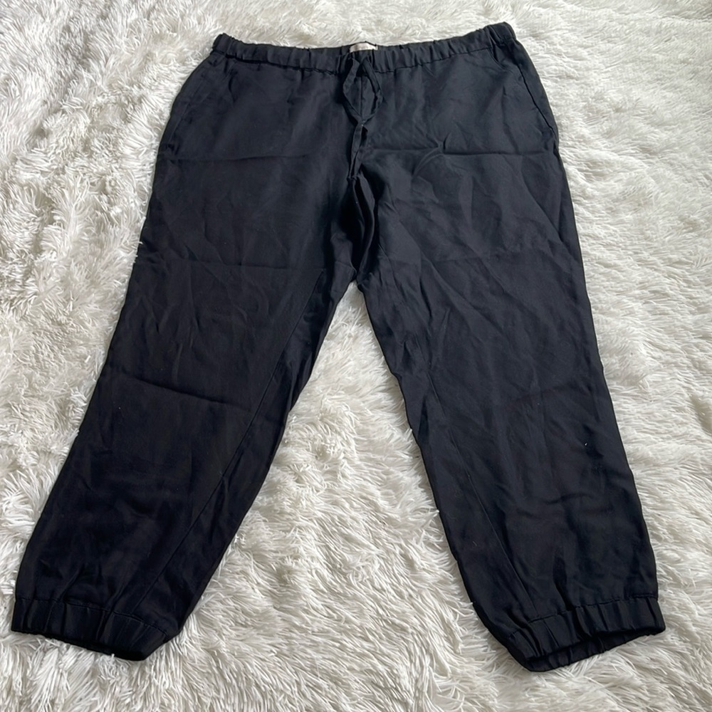 Loft Black Tie Waist Joggers